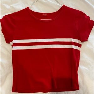PacSun Red and white striped crop top